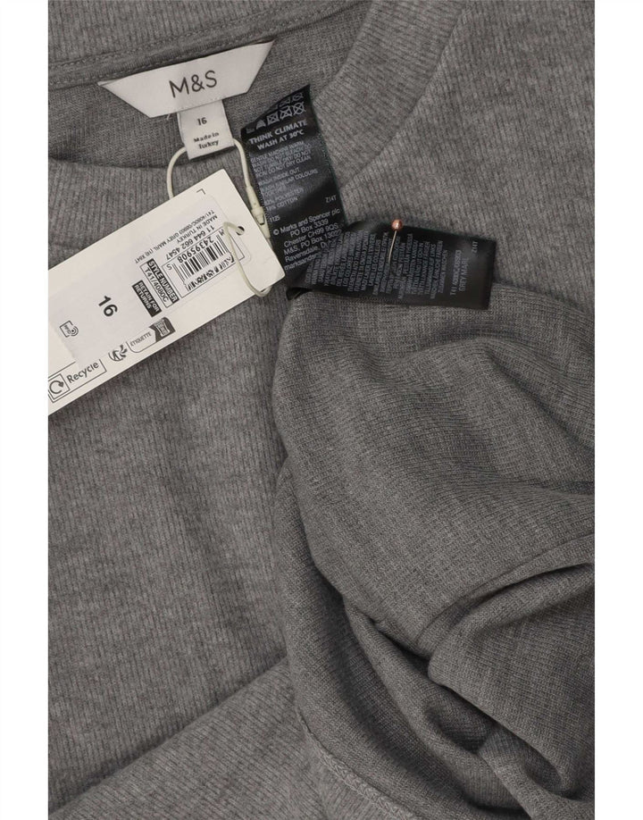 Tricou pentru femei Marks & Spencer Top UK 16 Large Gri Poliester