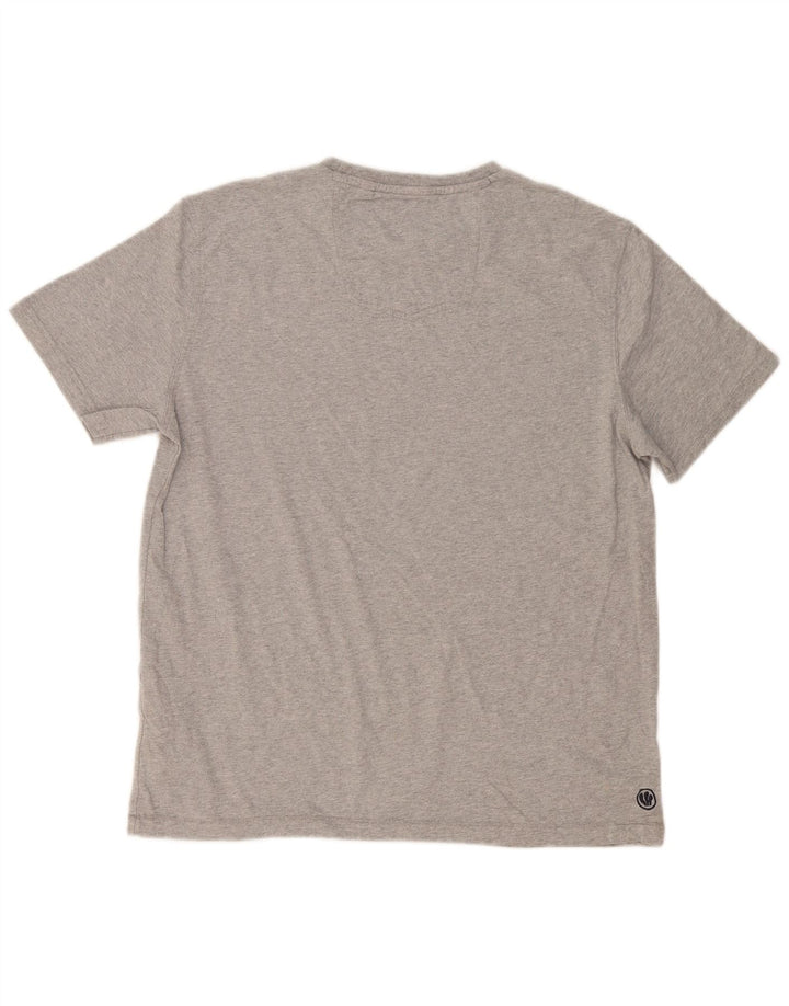 Tricou grafic pentru bărbați Fat Face Top mare, gri, bumbac cu pete