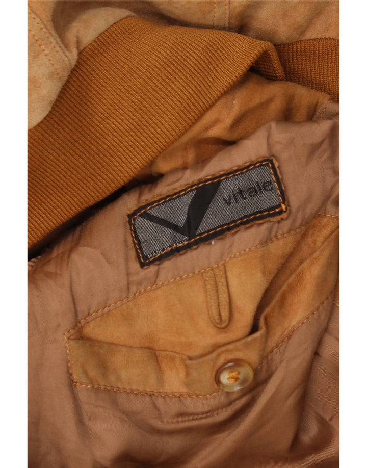 Bomber vintage pentru bărbați din piele intoarsa UK 42 XL maro