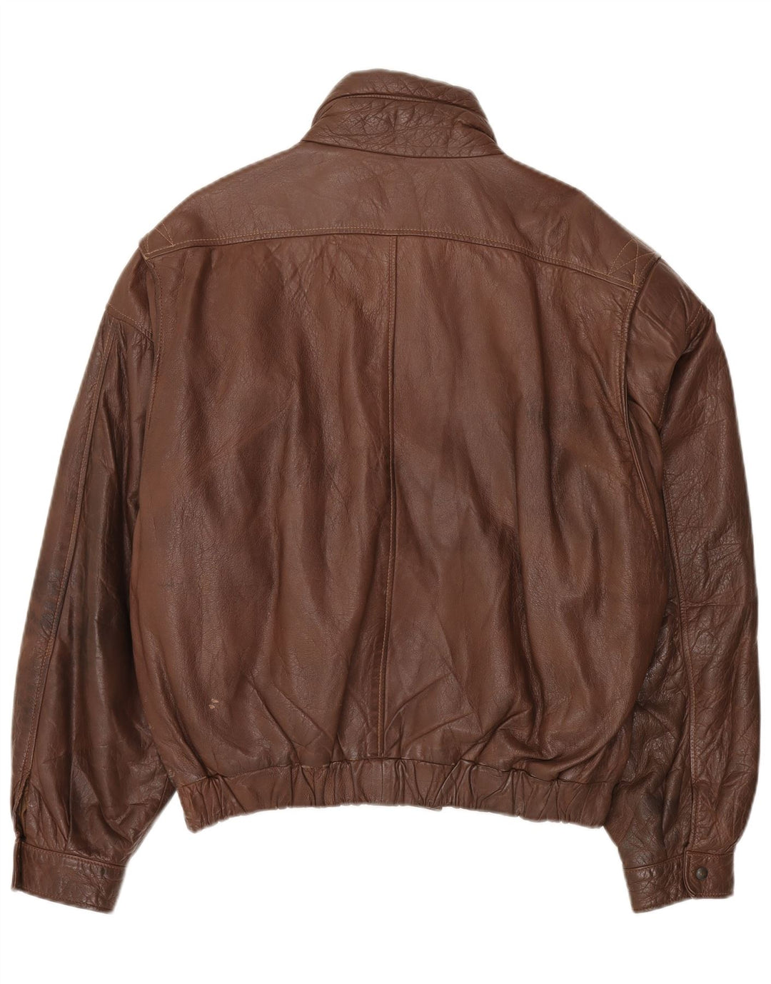 Jachetă de piele vintage pentru bărbați UK 44 2XL piele maro
