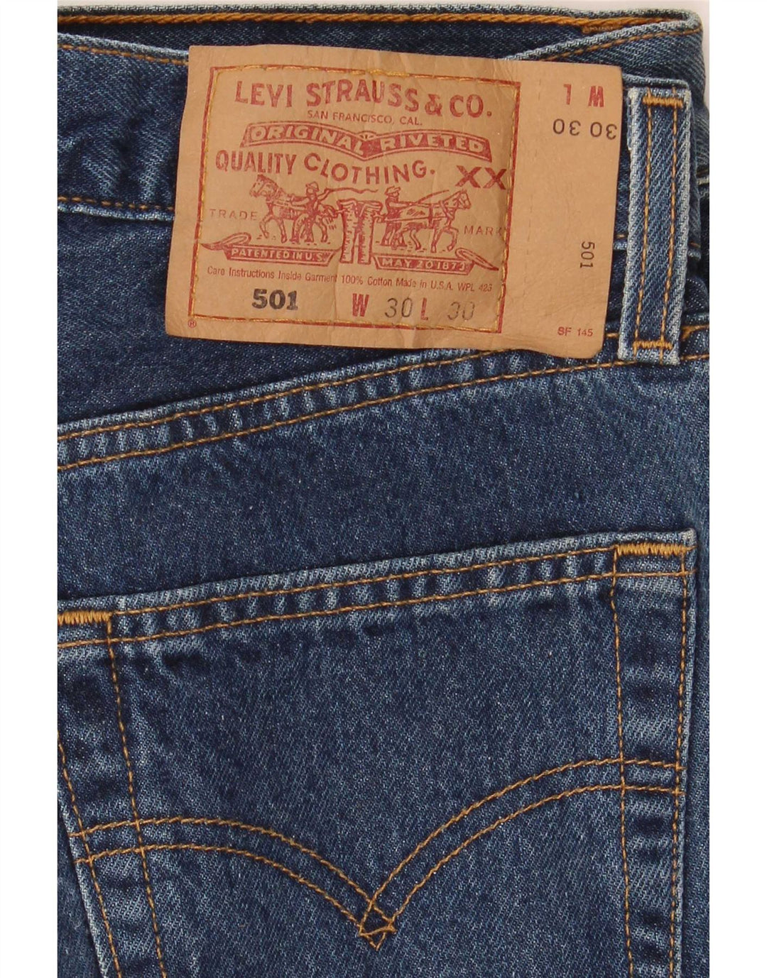 Blugi drepti pentru bărbați Levi's 501 W30 L30 bleumarin