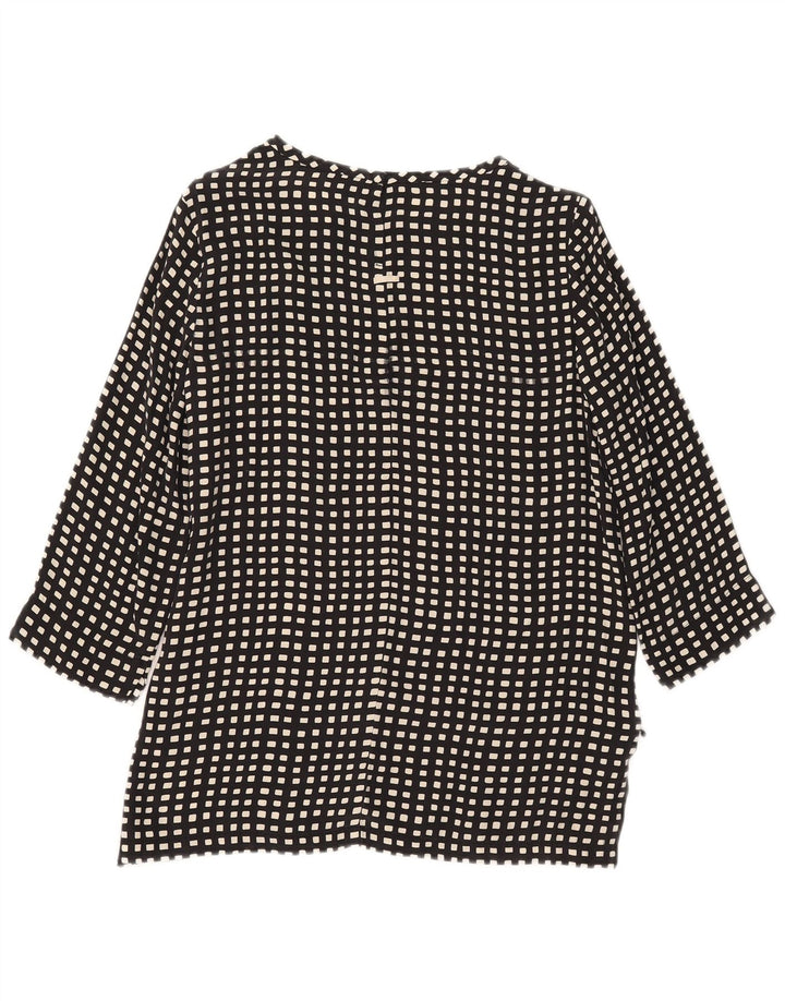 Bluză Max Mara pentru femei cu mâneci 3/4, UK 10, mătase geometrică neagră mică