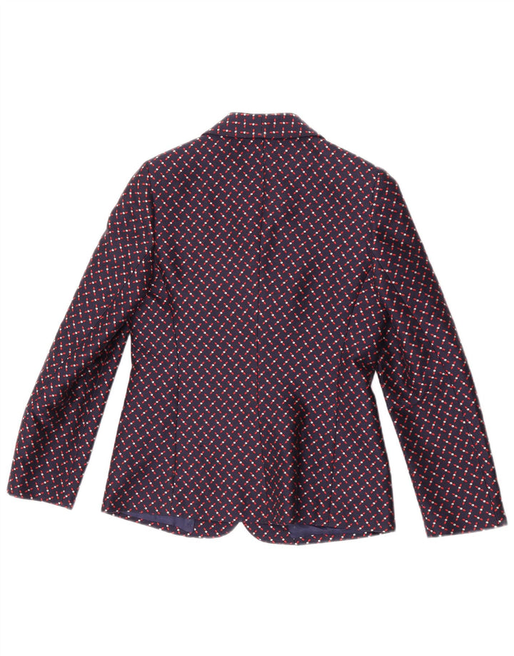 Sacou blazer pentru femei Giole, cu 3 nasturi, UK 8, mic, bleumarin, geometric