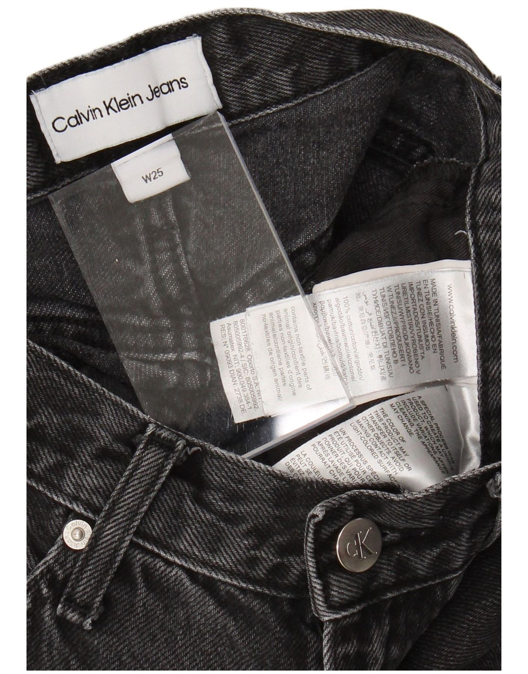 Blugi slim pentru femei CALVIN KLEIN W25 L27 bumbac negru