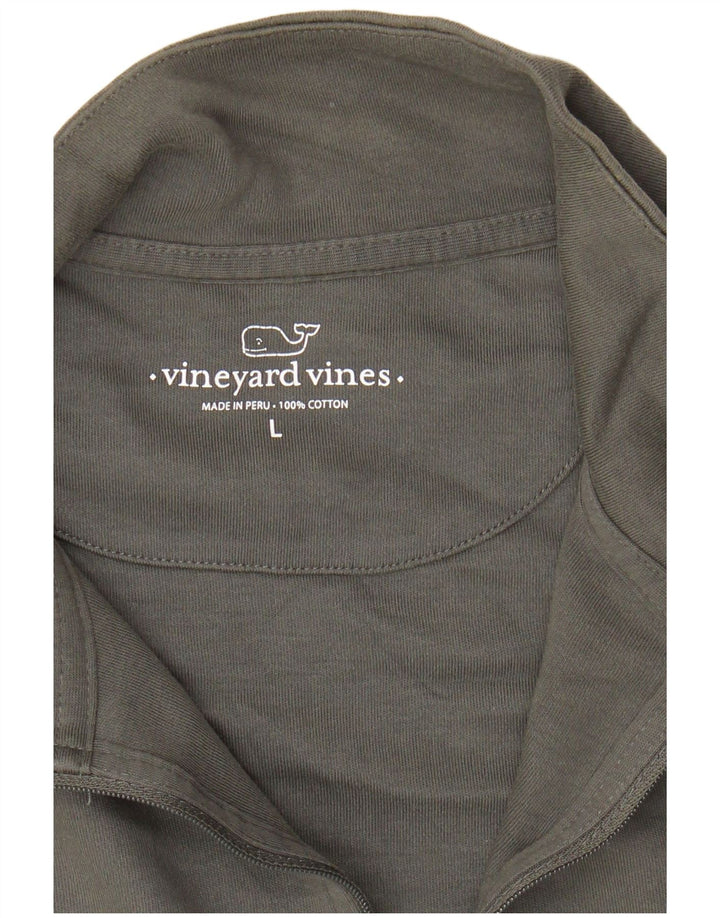 VINEYARD VINES Hanorac pentru bărbați, cu fermoar, cu gât, mare, gri