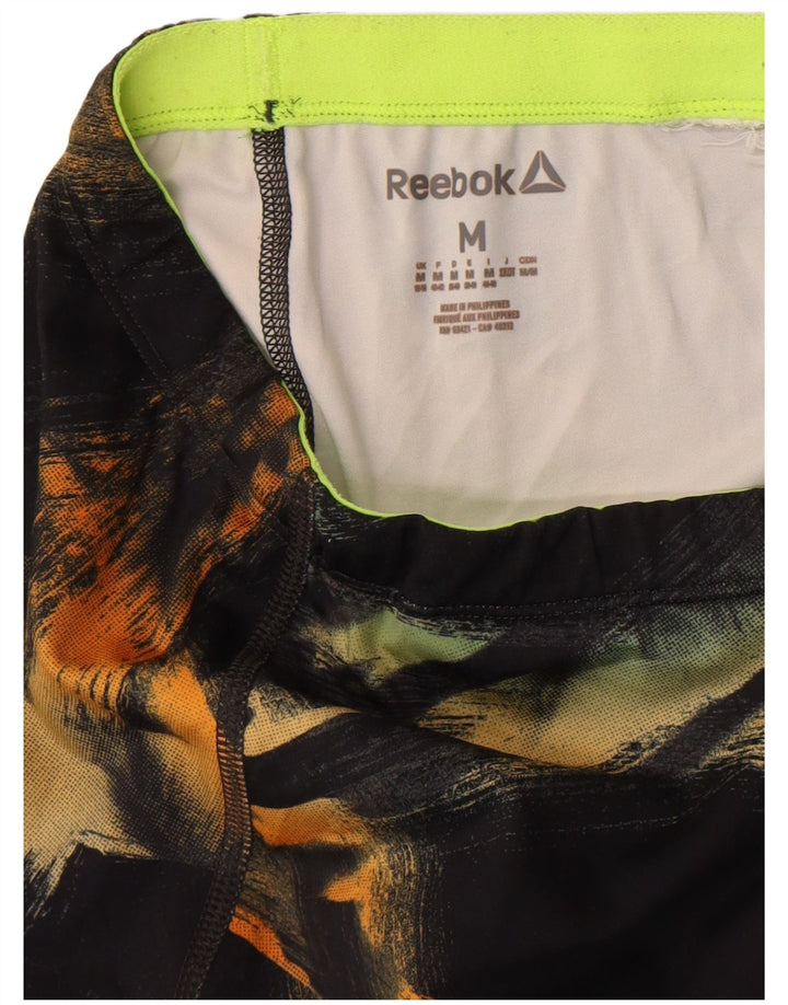Leggings Reebok pentru femei cu model abstract, Marea Britanie 12/14, mediu negru