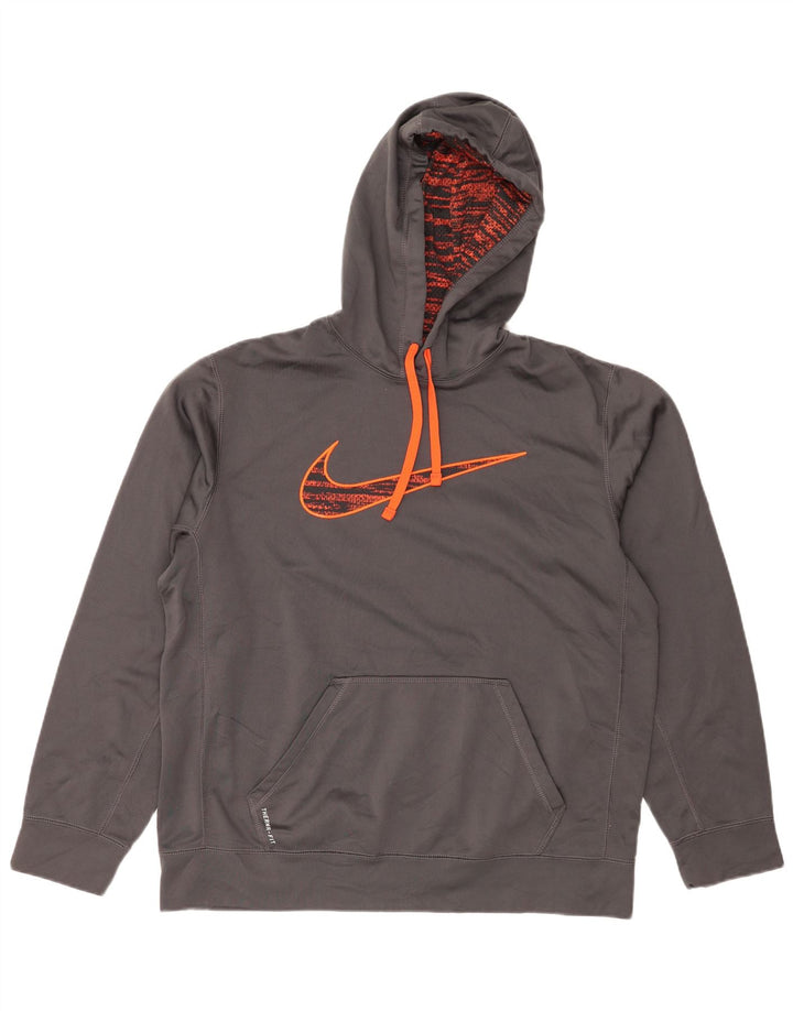 Jumper Nike Therma-Fit Graphic pentru bărbați, poliester mare, gri