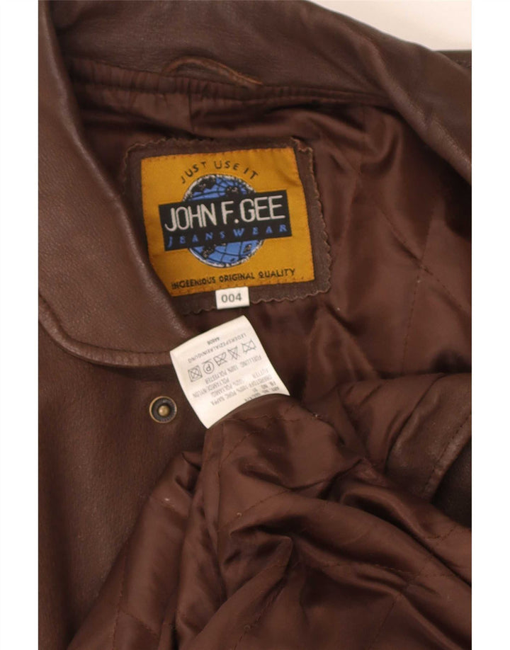 Gilet din piele pentru bărbați John F Gee UK 38, maro mediu
