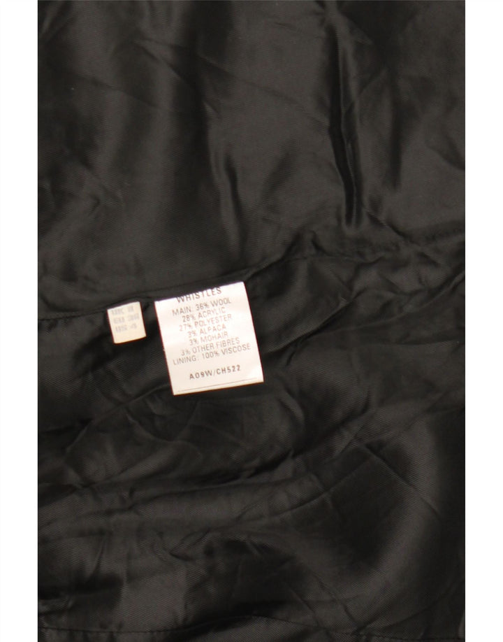 Whistles pardesiu supradimensionat pentru femei UK 8 mic gri din lână Herringbone