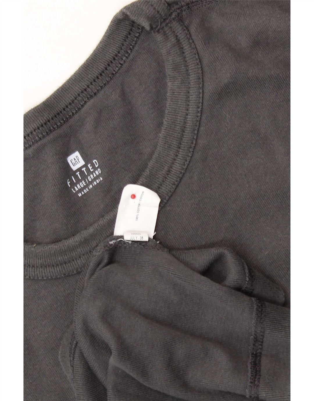 Gap Mens Fitted Top mânecă lungă mare bumbac gri