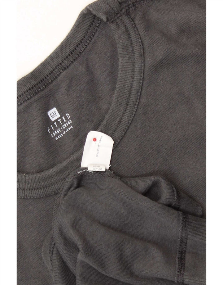 Gap Mens Fitted Top mânecă lungă mare bumbac gri