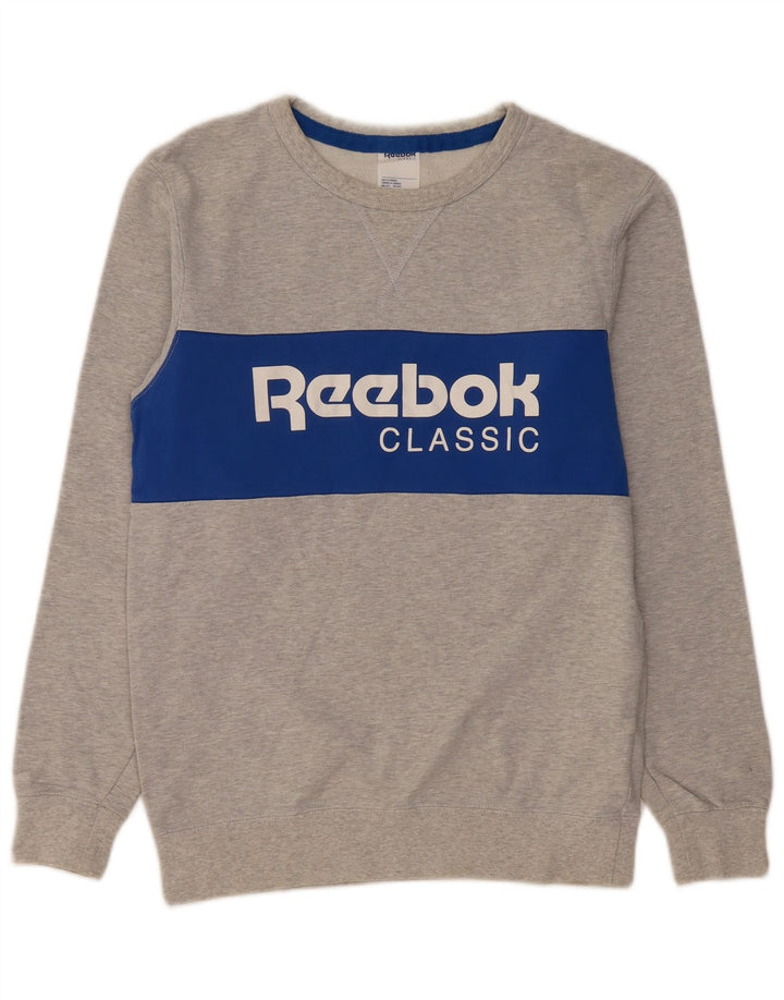 Hanorac grafic pentru bărbați REEBOK Jumper mic, gri, bumbac color bloc