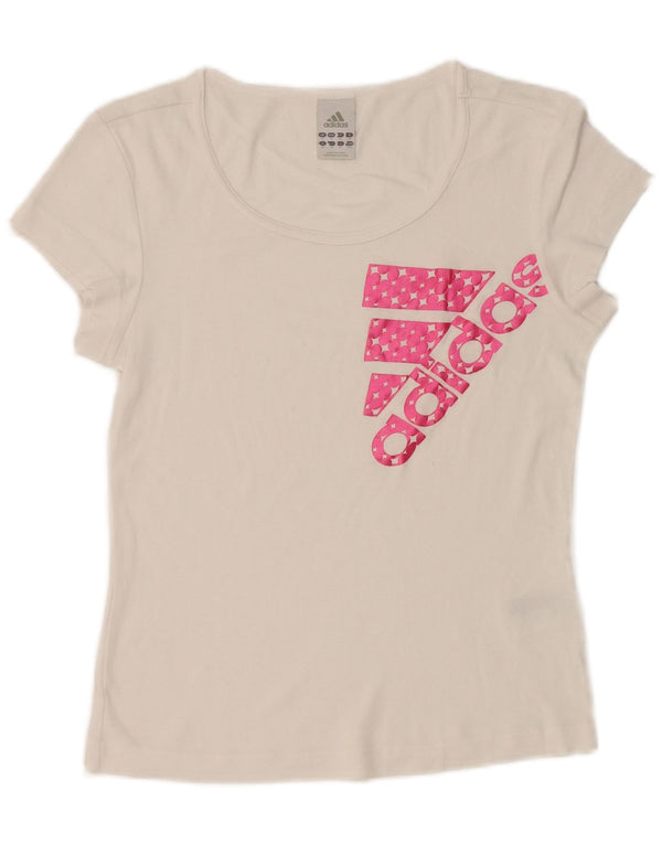 Tricou grafic Adidas pentru femei Top UK 14 Medium White Bumbac