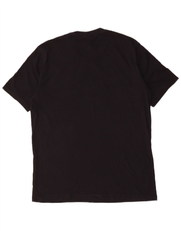 Tricou grafic Champion pentru bărbați Top mediu din bumbac negru