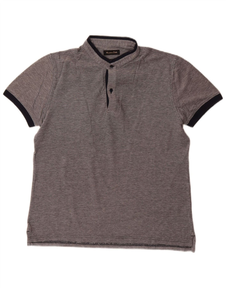Cămașă polo Massimo Dutti pentru bărbați, gri mediu cu pete