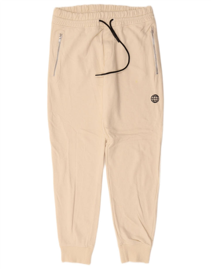 Pantaloni de trening pentru bărbați Zara Pantaloni de jogging Bumbac alb mediu mediu