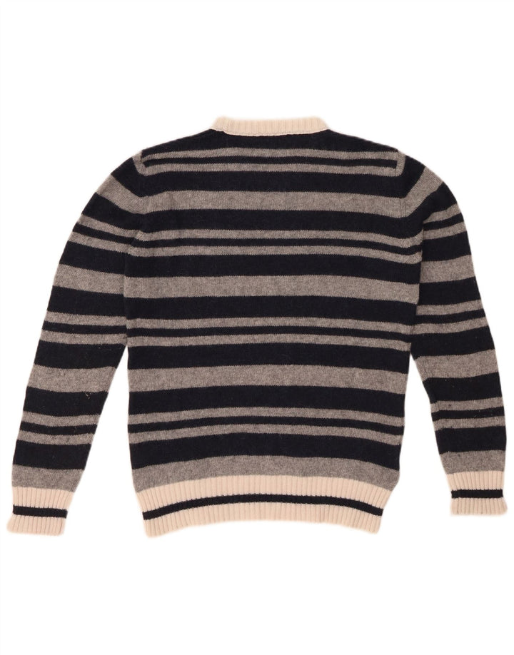 WOOLRICH Pulover cu gât crew pentru băieți, 11-12 ani, lână cu dungi negre