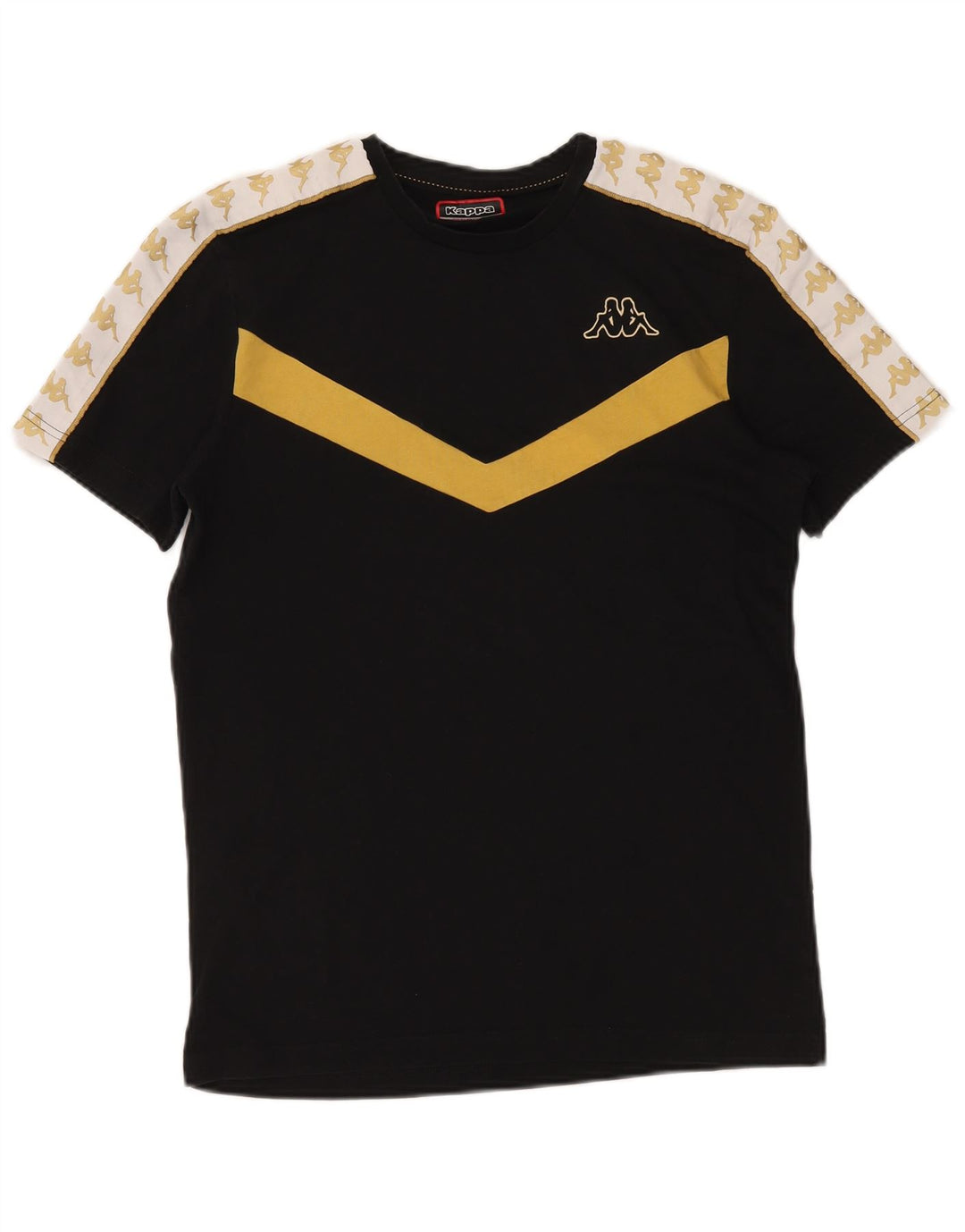 Tricou grafic KAPPA pentru bărbați Top mediu negru din bumbac color bloc