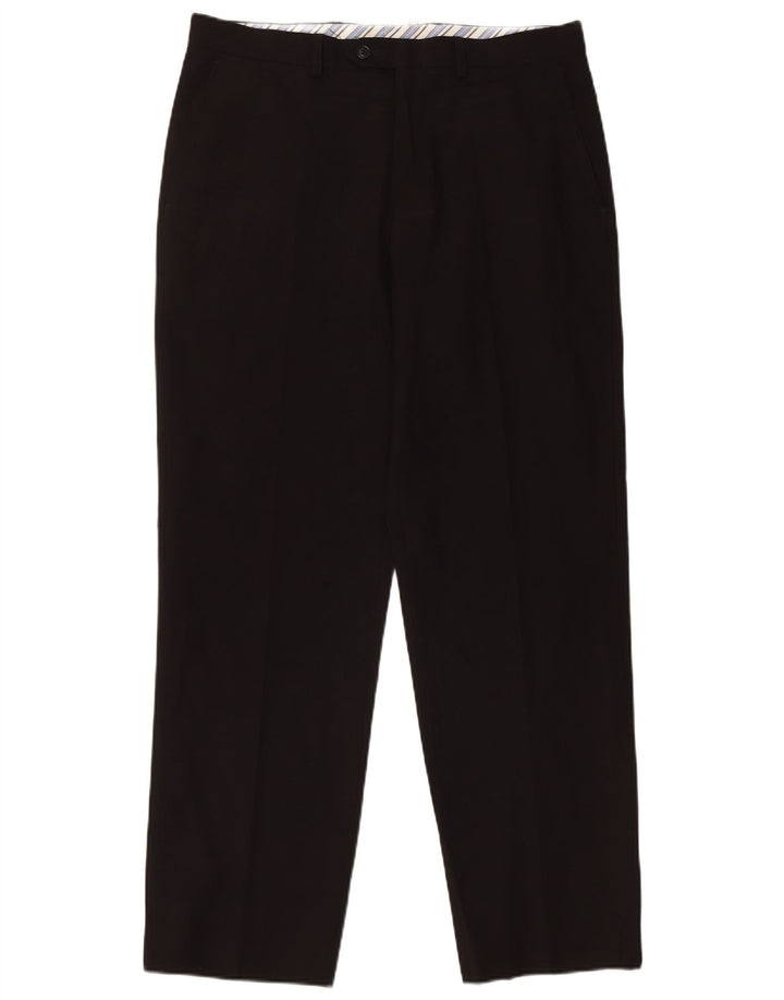 Marks & Spencer Pantaloni de costum croit pentru bărbați L34 L31 Poliester negru