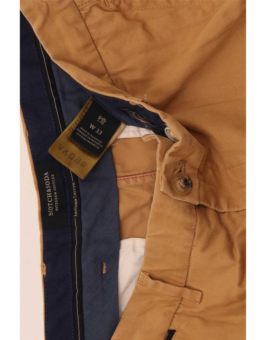 Scotch & Soda Pantaloni scurți chino pentru bărbați W33, bumbac mediu bej