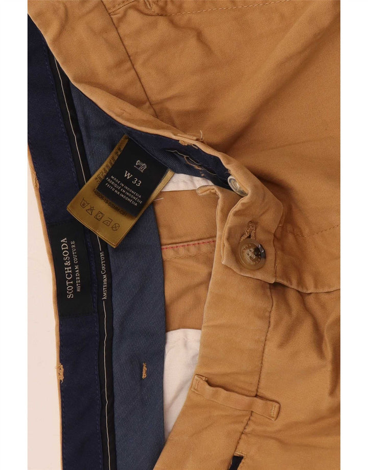 Scotch & Soda Pantaloni scurți chino pentru bărbați W33, bumbac mediu bej