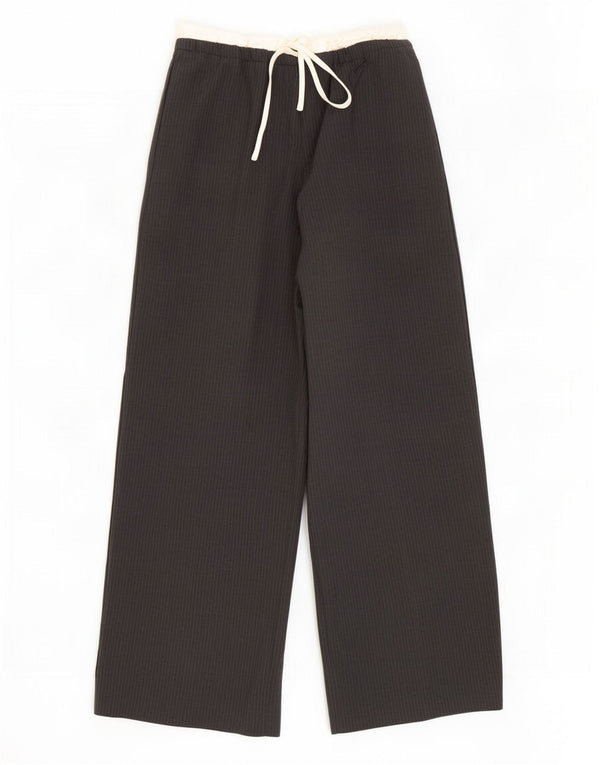Pantaloni chino pentru femei cu picioare largi Zara XS W24 L28 gri viscoză cu dungi