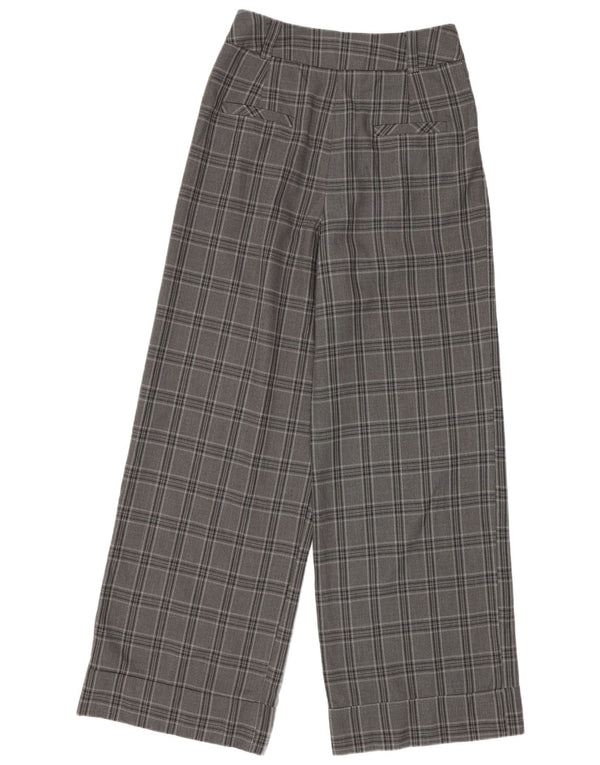 Topshop Pantaloni largi pentru femei cu talie înaltă UK 8 Small W26 L28 Gri Check