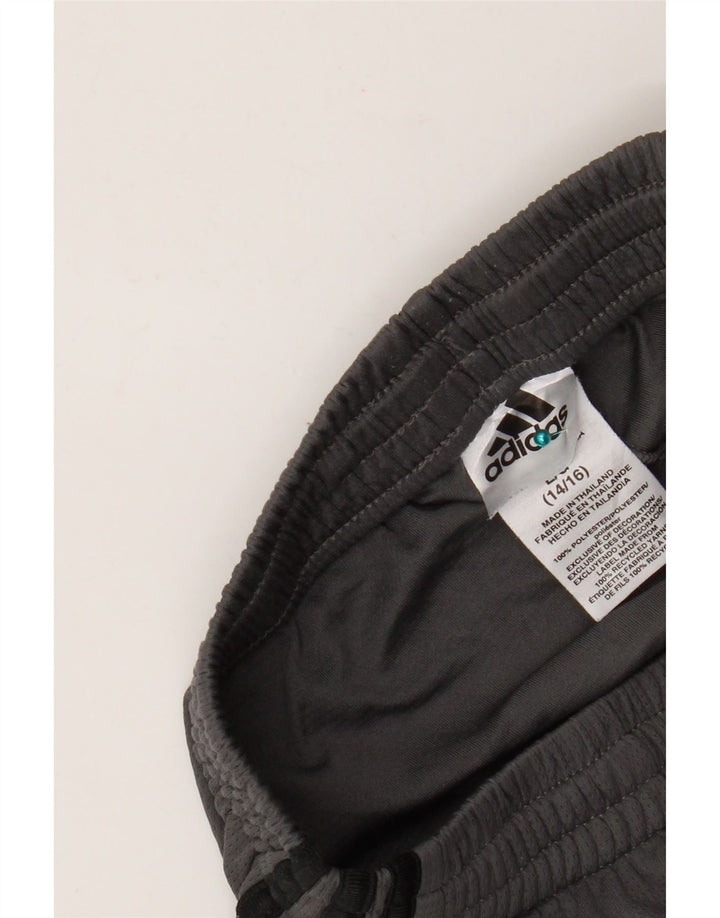 Pantaloni scurți sport pentru băieți Adidas 14-15 ani, mari, gri, poliester