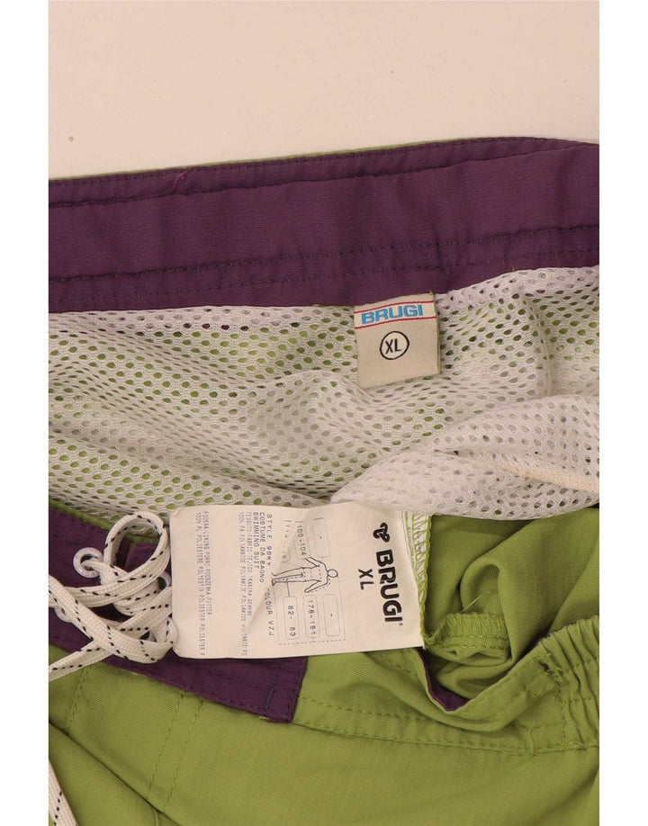 Pantaloni scurți de înot Brugi pentru bărbați XL, verde, poliamidă color bloc