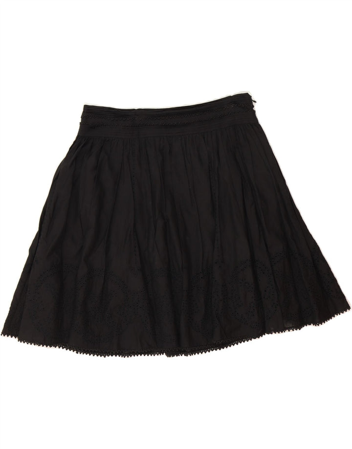 MASSIMO DUTTI Womens A-Line Skirt EU 42 Large W34 Black Cotton Vintage Massimo Dutti and Second-Hand Massimo Dutti from Messina Hembry 