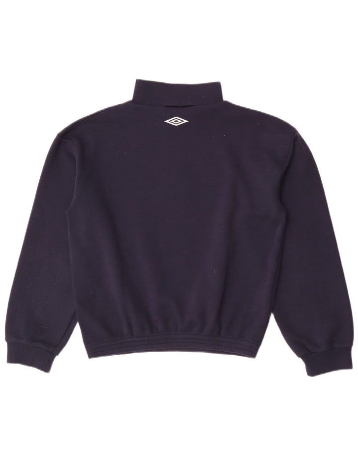 Pulover pentru bărbați Umbro Crop, cu fermoar, cu gât, bleumarin, mic