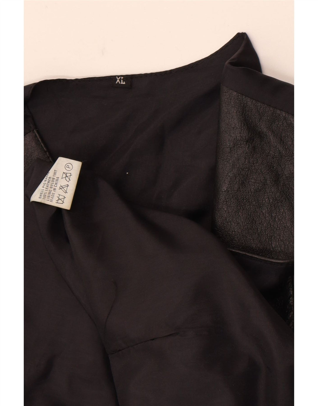 Vestă din piele vintage pentru bărbați XL din piele neagră