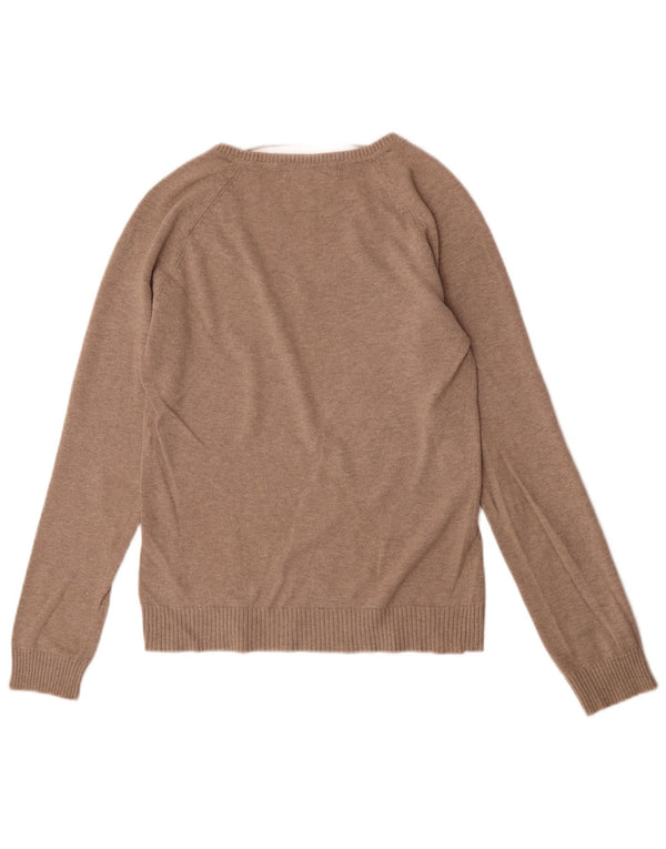 Pulover pentru femeie Zara cu decolteu în V UK 12 Maro Mediu Argyle/Diamond Bumbac