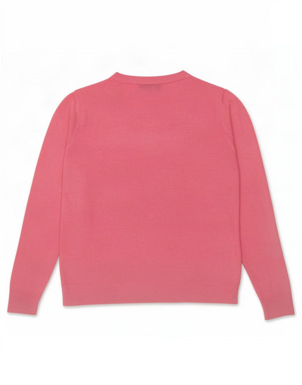 Pulover pentru femei Marks & Spencer cu decolteu triplu UK 16, mare, roz acrilic