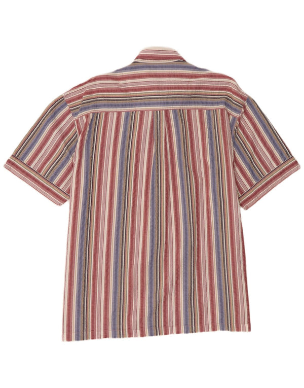 Lerros Mens Short Sleeve Shirt 2XL Multicoloured Striped Cotton