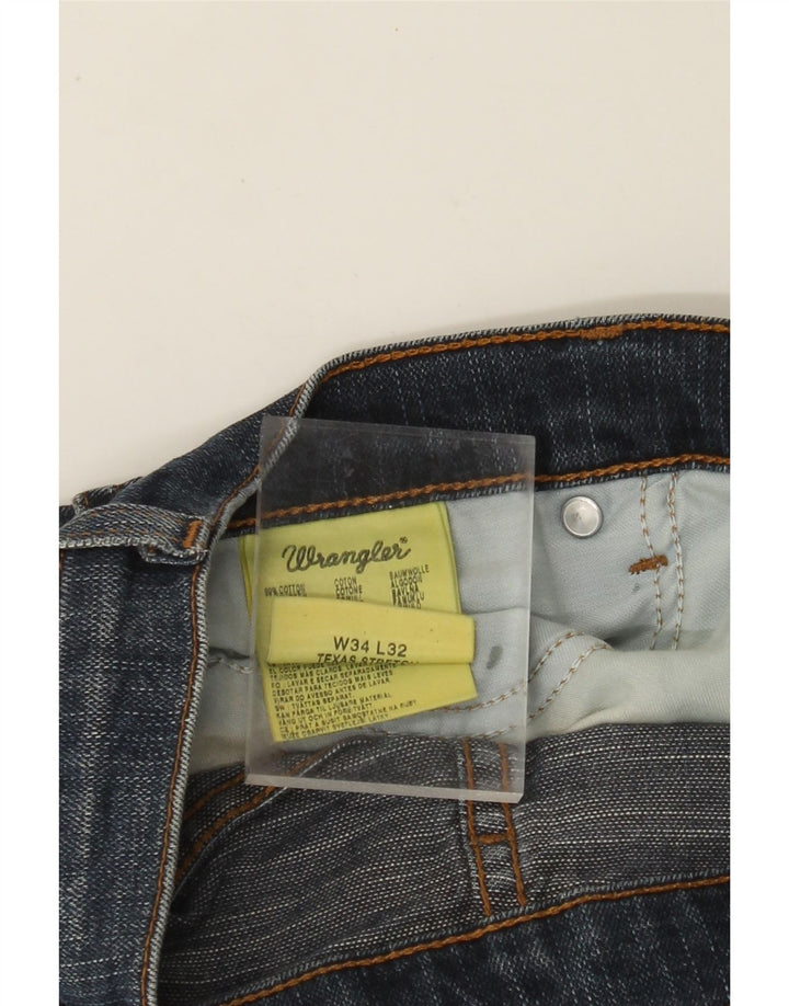 WRANGLER Blugi drepti pentru bărbați Texas Stretch W34 L32 Bumbac albastru