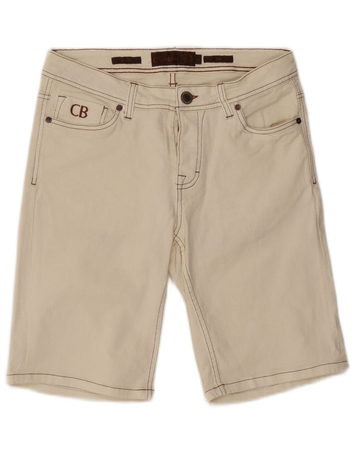 Curea din bumbac Pantaloni scurți din denim pentru bărbați, W32, mediu alb, bumbac