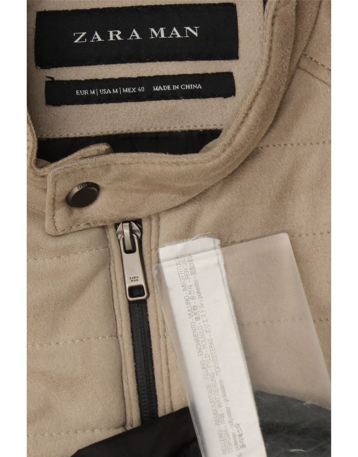 Bomber pentru bărbați Zara UK 38 Medium Bej Poliester