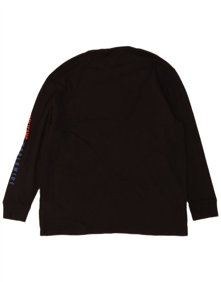 Top grafic pentru bărbați Tommy Hilfiger cu mânecă lungă, bumbac mediu negru