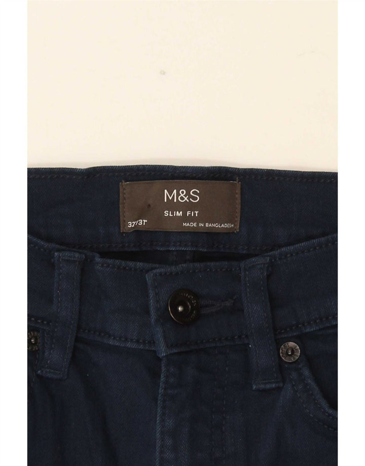 Blugi slim pentru bărbați Marks & Spencer W32 L31 Bumbac albastru