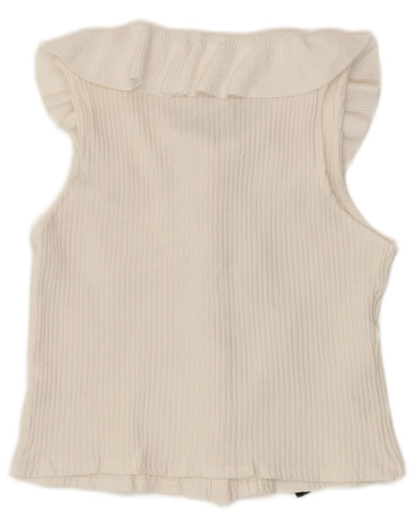 Bluză cămașă fără mâneci pentru femei Zara UK 8 Small White
