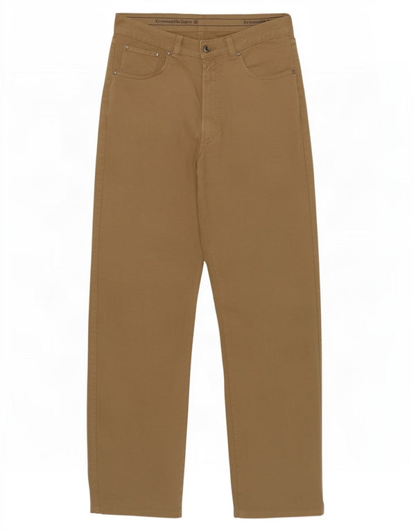 Pantaloni casual drepti pentru bărbați Ermenegildo Zegna L34 L30 bumbac bej
