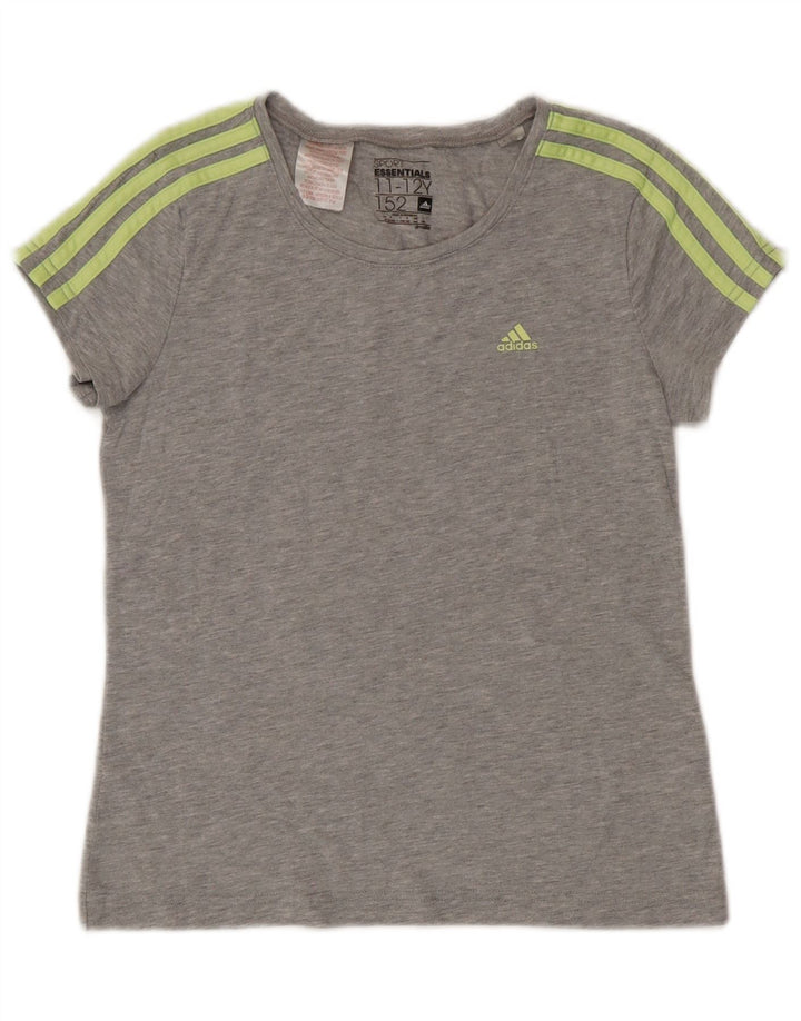 Tricou Adidas Climalite pentru baieti Top 11-12 ani poliester gri