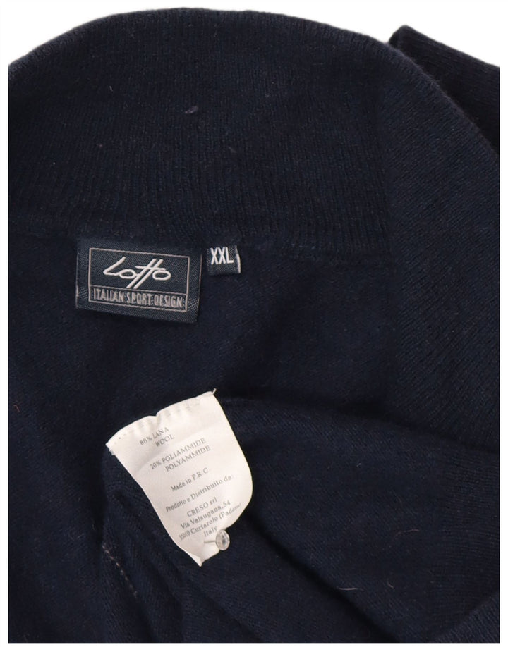 Pulover cardigan pentru bărbați Lotto 2XL bleumarin Argyle/Diamond Bumbac