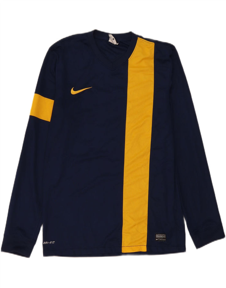 Bărbați NIKE Dri Fit Graphic Top cu mânecă lungă, mediu, bleumarin, color block