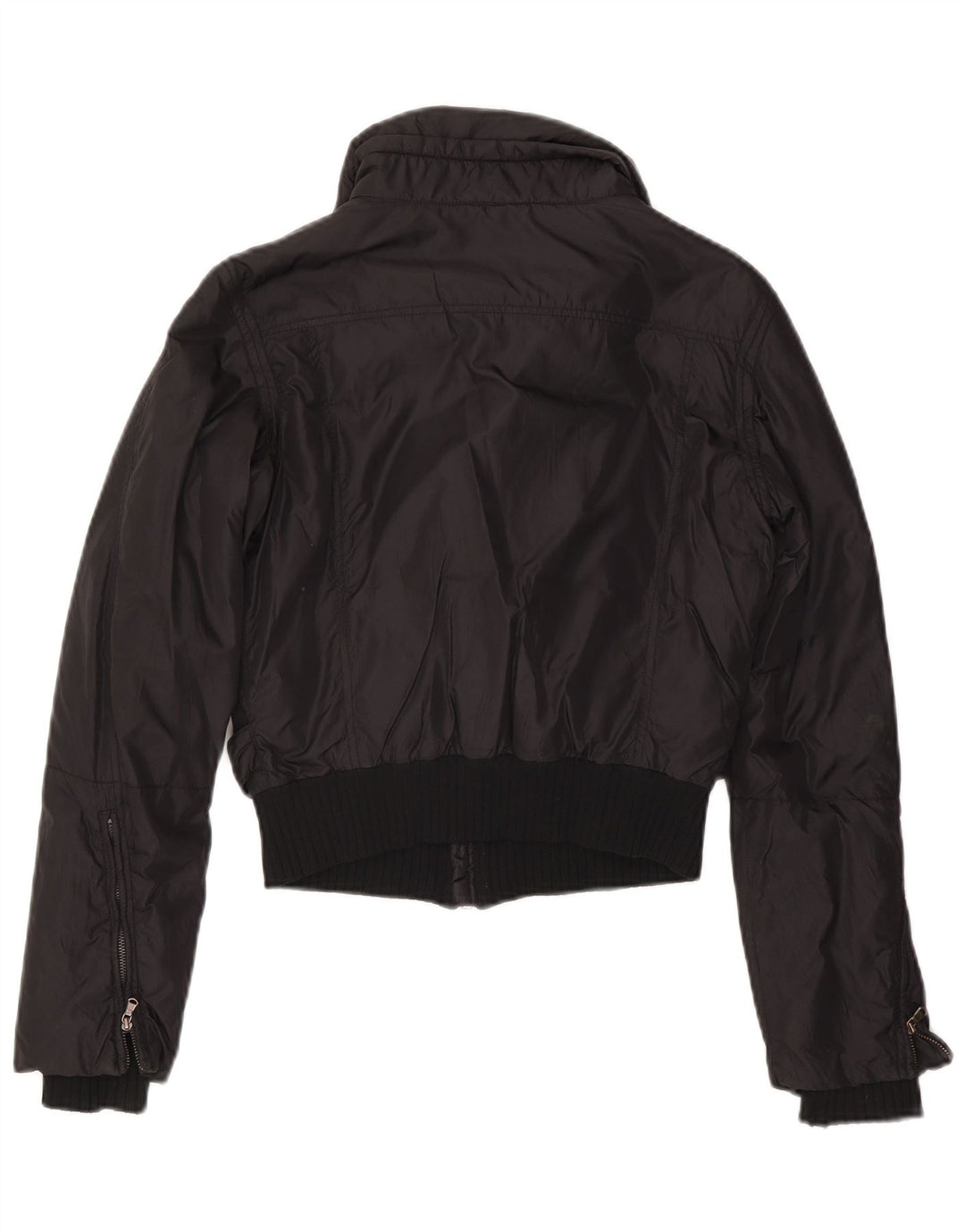 Jachetă Bomber Crop pentru femei Calvin Klein Jeans UK 10 Poliester negru mic