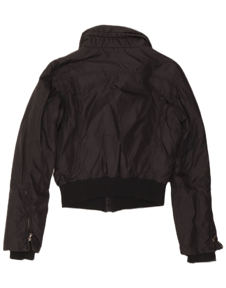 Jachetă Bomber Crop pentru femei Calvin Klein Jeans UK 10 Poliester negru mic