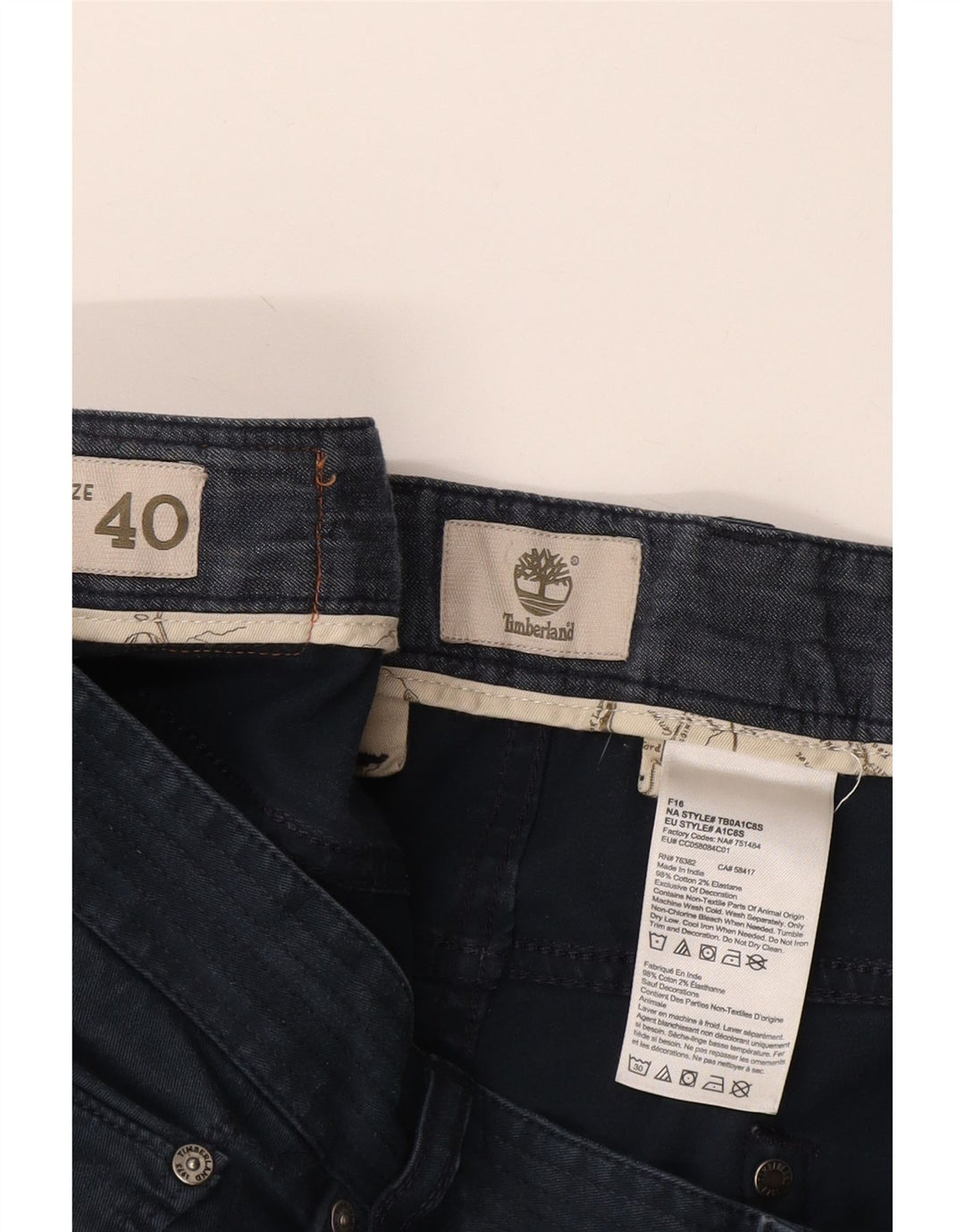 Blugi slim pentru bărbați Timberland W40 L34 bumbac bleumarin