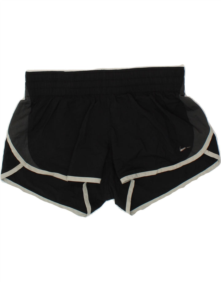 NIKE Womens Dri Fit Sport Shorts UK 12 Medium  Black Colourblock Polyester Vintage Nike and Second-Hand Nike from Messina Hembry 