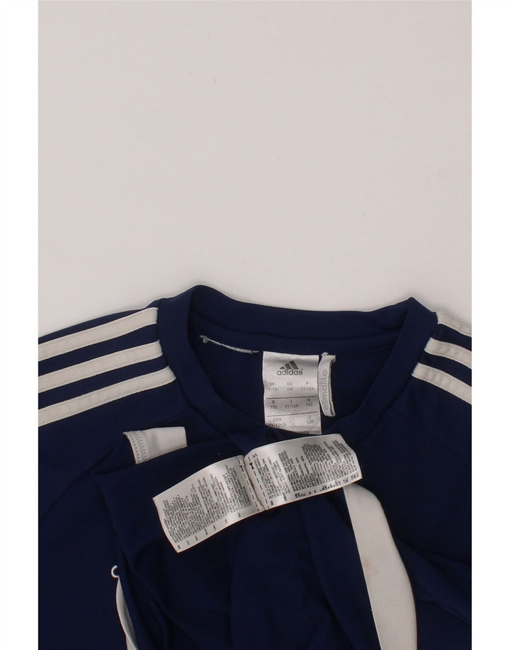 ADIDAS Boys Climalite T-Shirt Top 11-12 Years Navy Blue Polyester Vintage Adidas and Second-Hand Adidas from Messina Hembry 